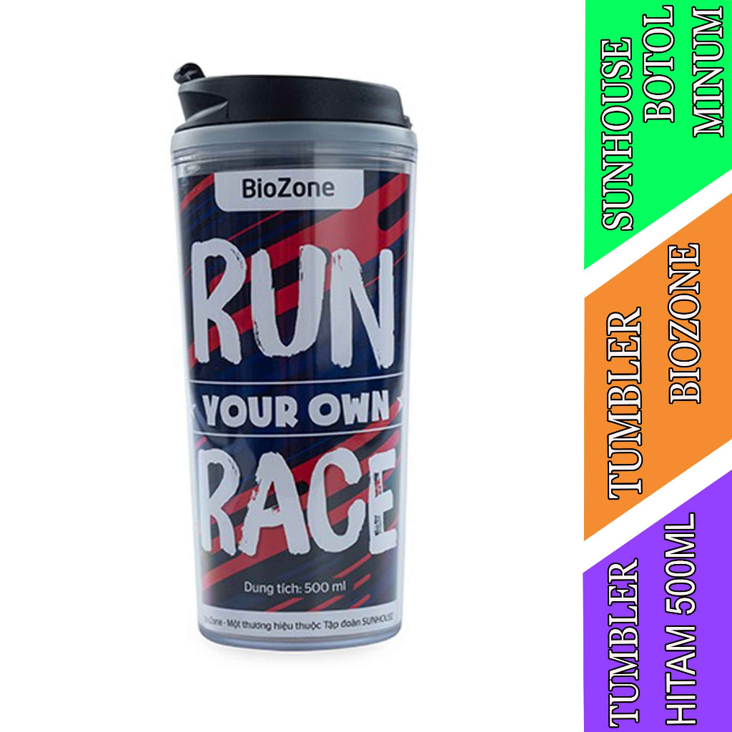 Botol Minum Sport - Sunhouse - Tumbler Biozone - Hitam - 500ml