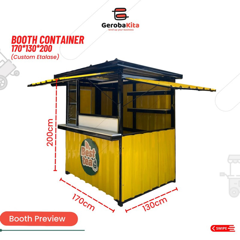 Booth Container Minuman 170x130x200