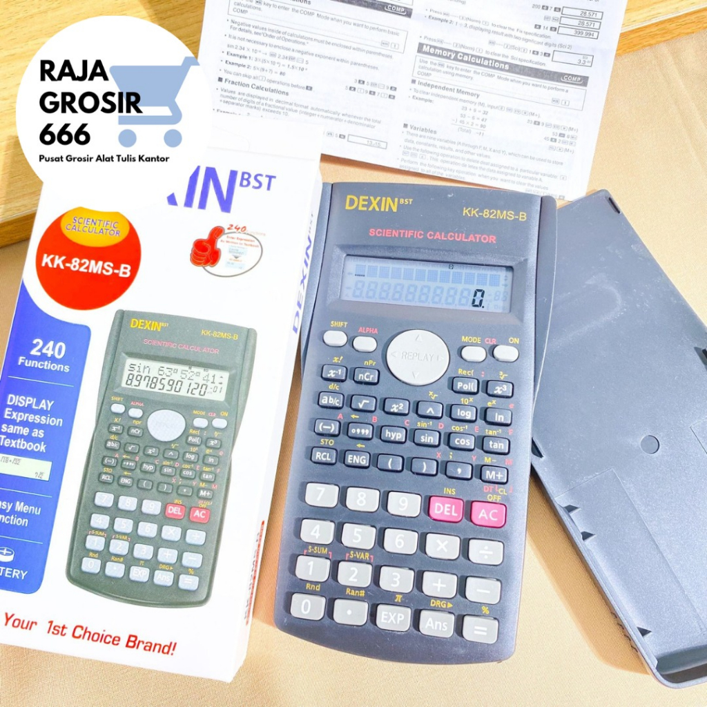 

SCIENTIFIC KALKULATOR DEXIN KK-82MS-B Calculator / Scientific / 240 Functions ilmiah alat-alat sekolah aesthetic