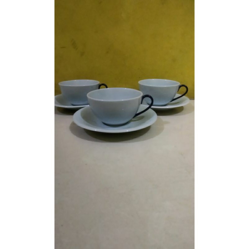 satu set cup saucer keramik/cangkir kopi/cup capucino/gelas cantik