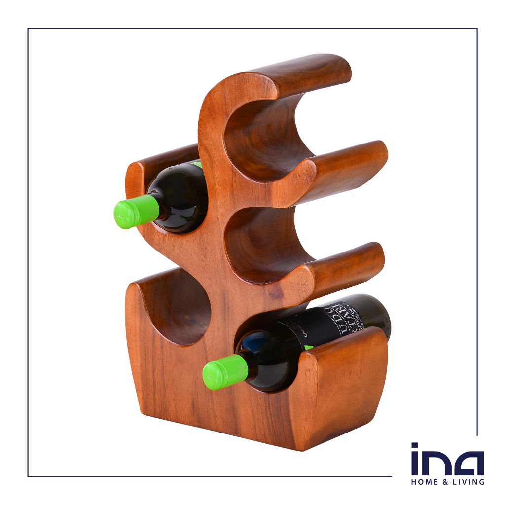 INAH&amp;L - Rak Wine Kayu Wooden Wine Rack Sanite