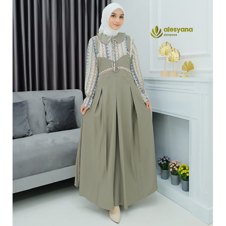 GAMIS WANITA TERBARU 2025 MILLIE DRESS MIX SALUR SIMPLE ORI BY ALESYANA VIOLA HIJAB