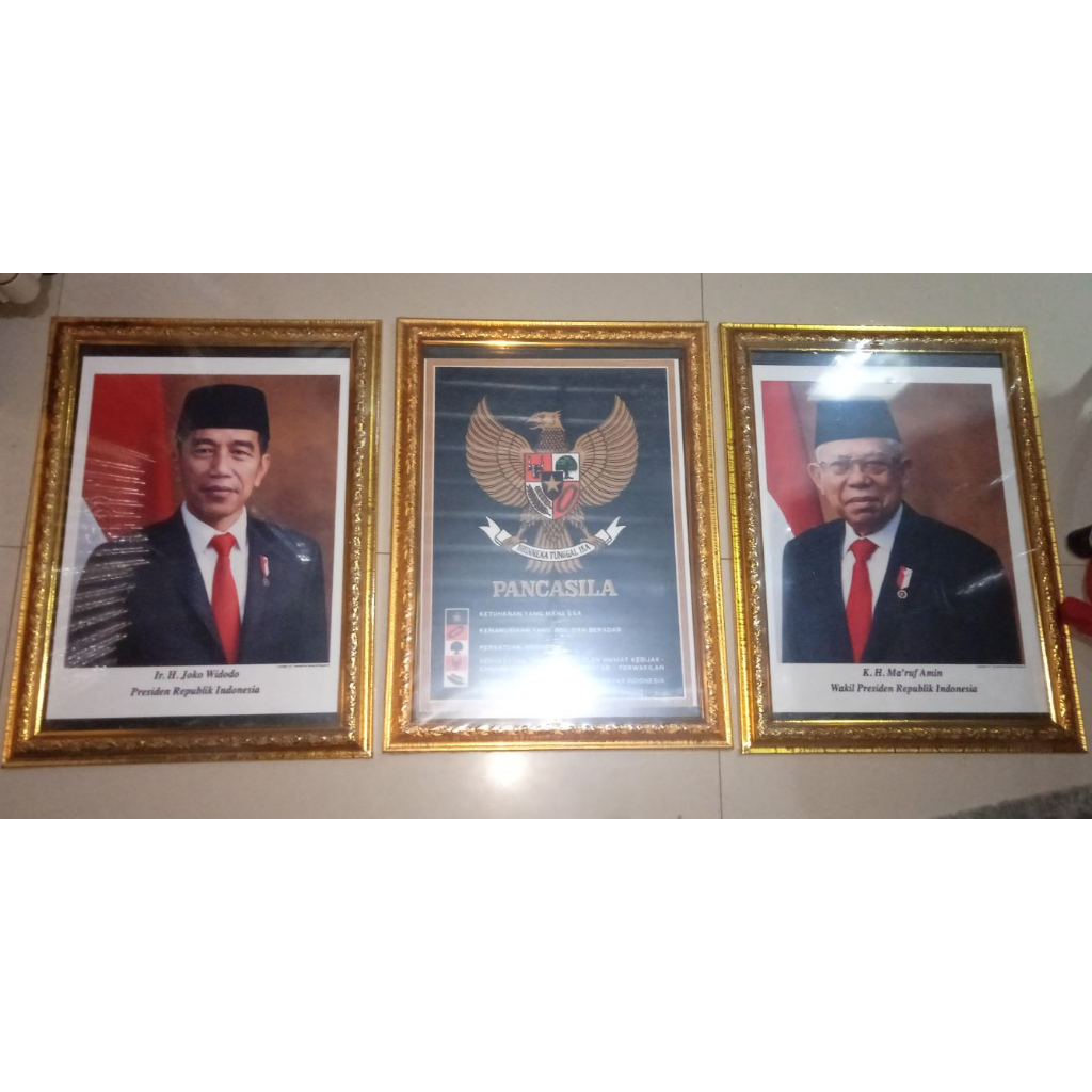Pigura Presiden + Wapres + Pancasila