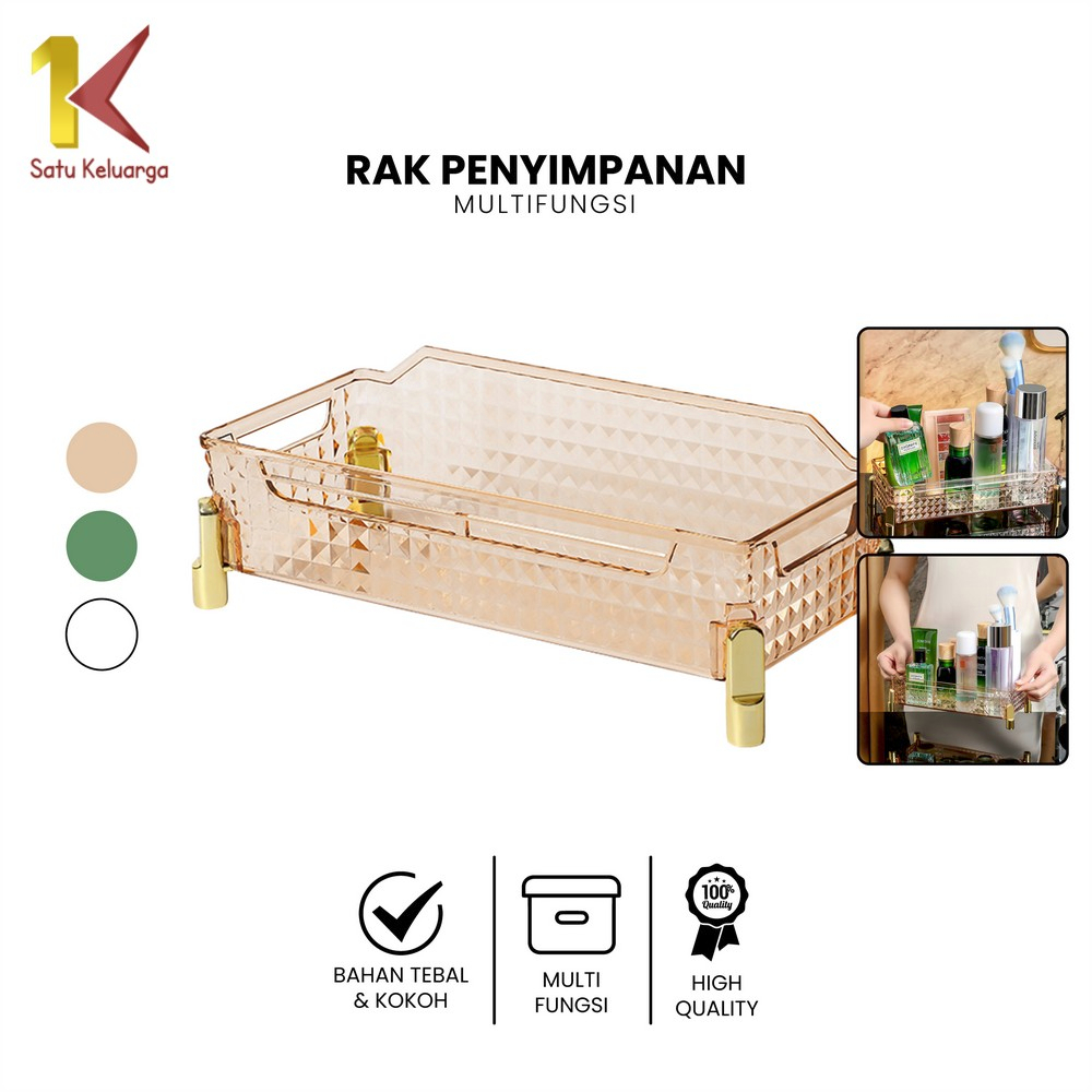 Satu Keluarga Rak Kosmetik Diamond K150 Rak Penyimpanan Multifungsi Organizer Make Up Acrylic / Rak 