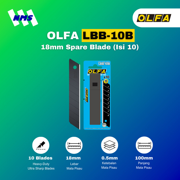 

OLFA LBB-10B Spare Blade (10Pcs Pack With Blister Pack) Original
