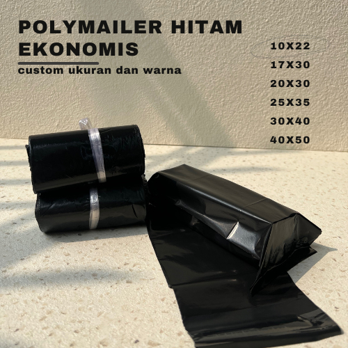

Plastik Packing Polymailer Hitam 10x22 isi 100 Lembar