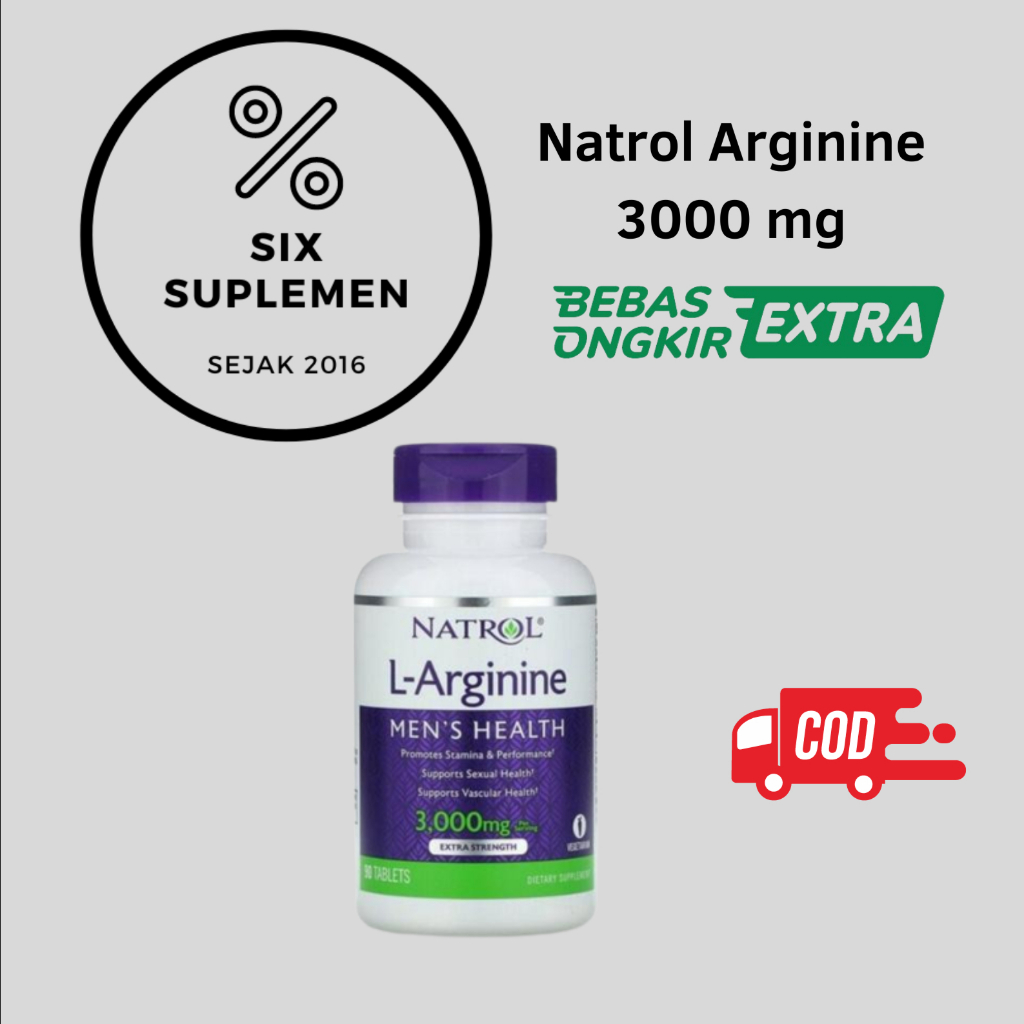 Natrol L-Arginine 3000 mg 90 Tablet Dukung Stamina dan Perfoma