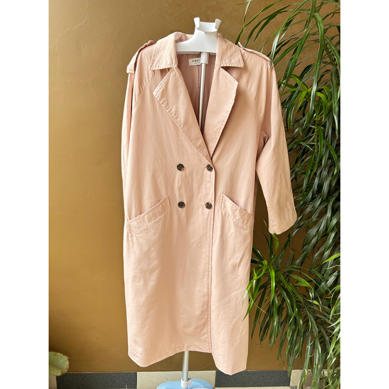 Coat Katun Pink Model Blazer Big size Preloved
