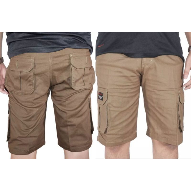 CELANA CARGO PENDEK RIP PRIA-BAHAN MELAR/ELASTIS