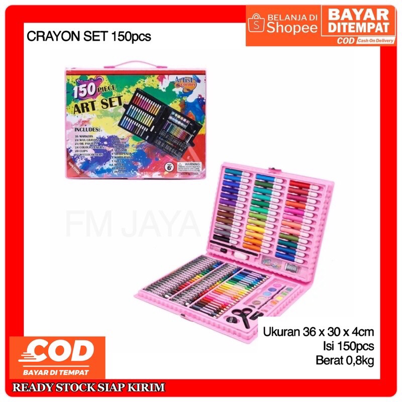

CRAYON ANAK 150PCS SET ALAT MENGGAMBAR MELUKIS ANAK ANAK || CRAYON CAT AIR PENSIL