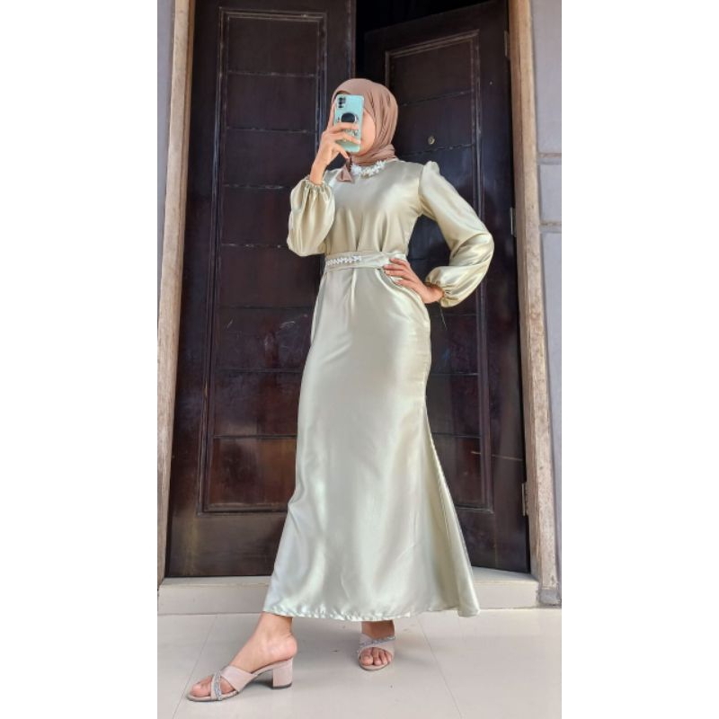DARLA DRESS / DRESS SATIN MURAH /  dress satin silk / dress duyung satin (Ready stok )