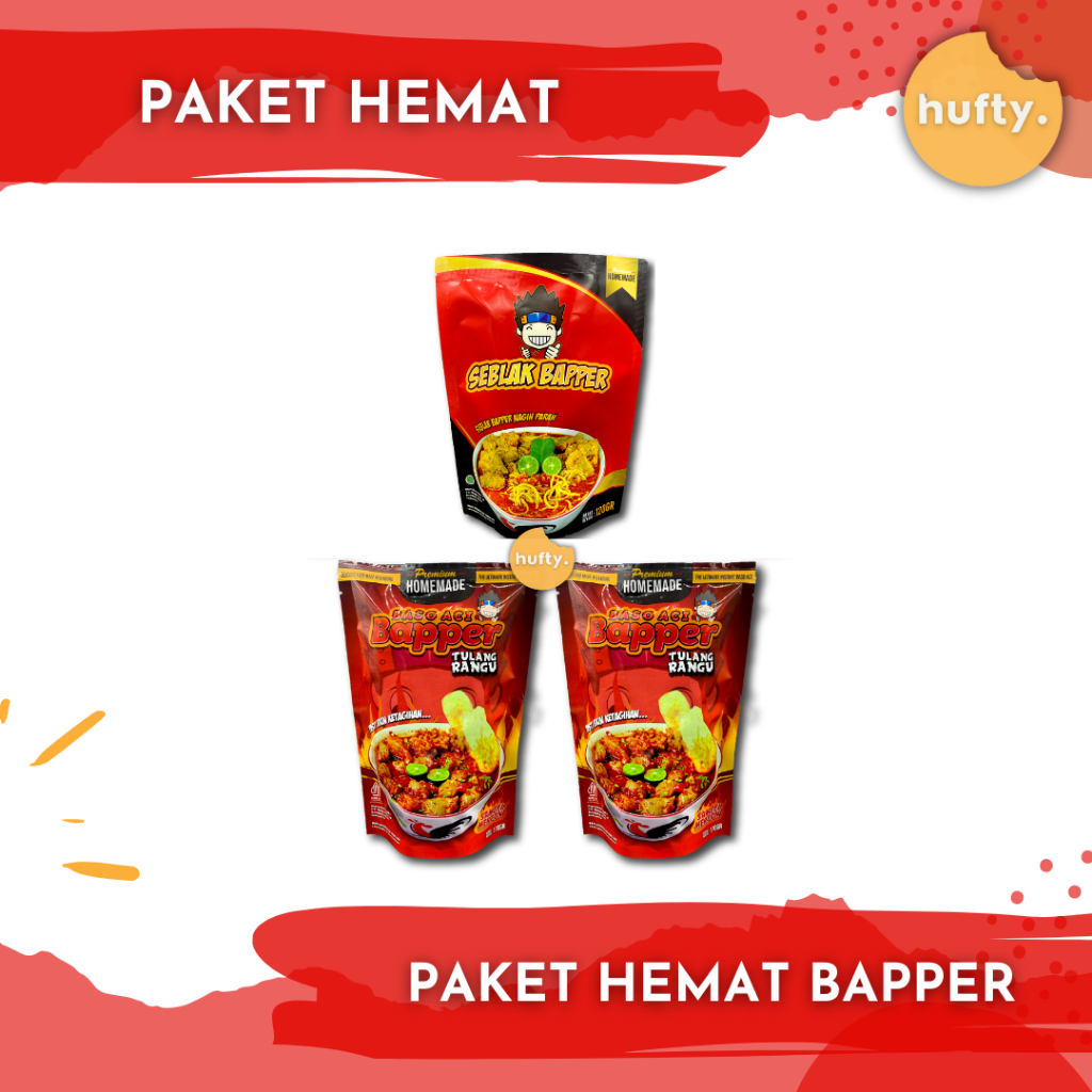 

PAKET HEMAT BAPPER MERCON & SEBLAK BAPPER HUFTY SNACK