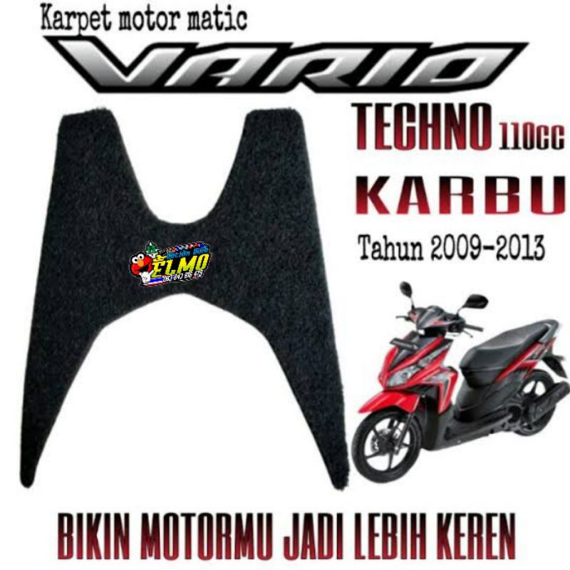 Karpet pijakan mie vario techno 110 karburator cw hitam abu
