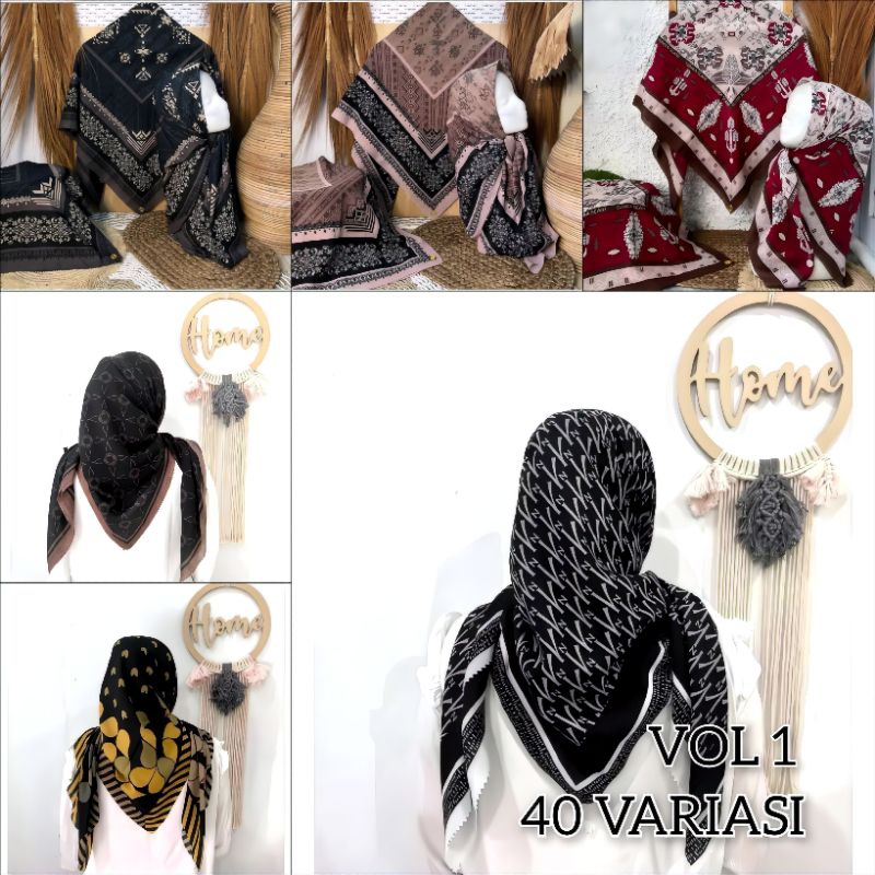 [ VOL 1 ] Hijab segi empat motif terbaru / Kerudung best seller voal premium / Kerudung segi empat l