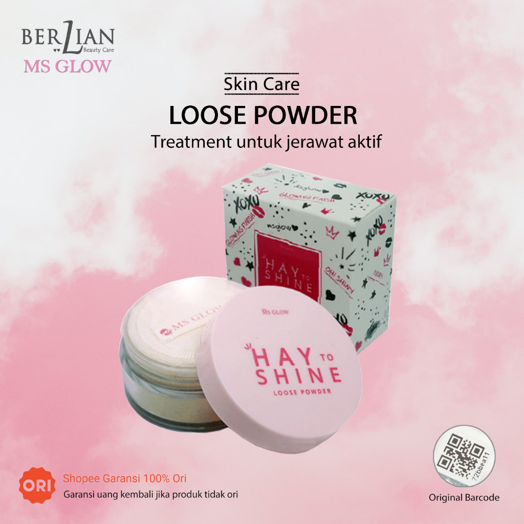 MS GLOW Loose Powder Bedak Tabur Ivory Oily Matte Original