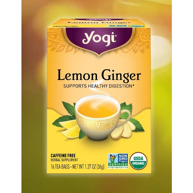 

Yogi Tea Lemon Ginger, Caffeine-Free Organic Herbal Tea, Wellness Tea Bags, 16 Count