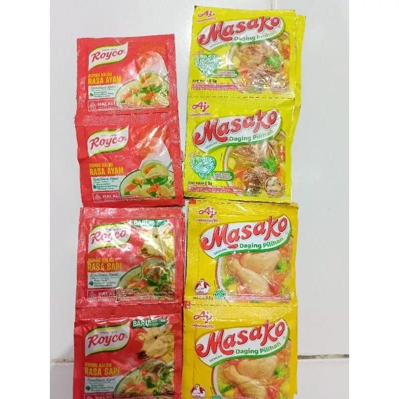 

Royco dan Masako ayam kemasan 8gr (10pcs)