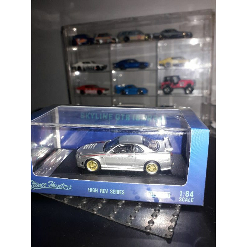 diecast stance hunters nissan skyliner r34 silver