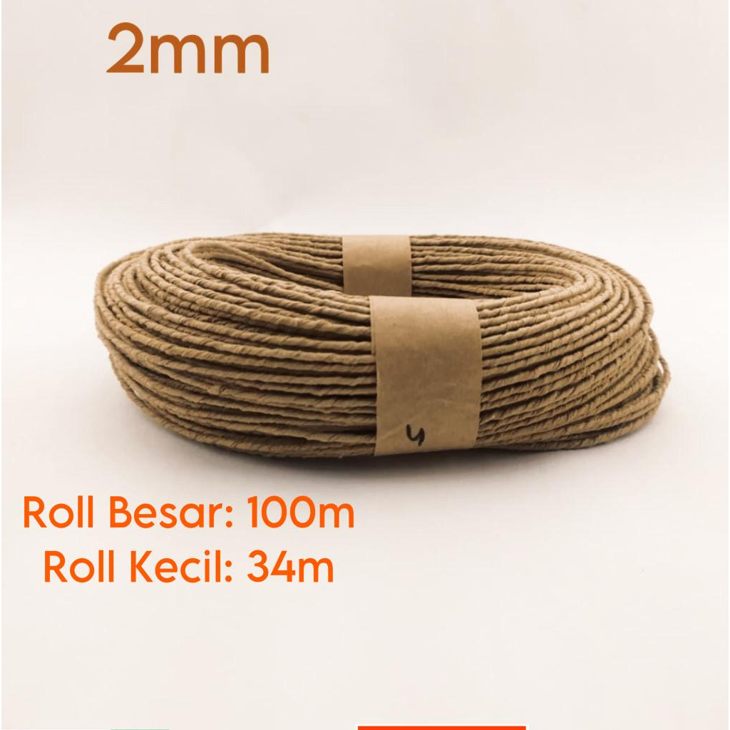 

TALI KERTAS KRAFT PAPERBAG S4 2MM TALI KERAJINAN TALI TAS PAPER ROPE