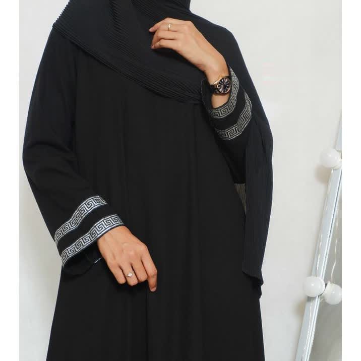 Gamis Terbaru Abaya Hitam Jetblack Athifah Busui Turkey Polos Simple Dress Muslim Wanita Ymdefashion