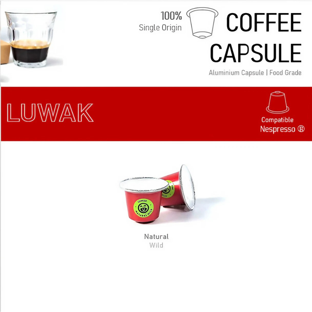 

Kopi Kapsul Arabica Luwak Coffee Capsule Nespresso Compatible