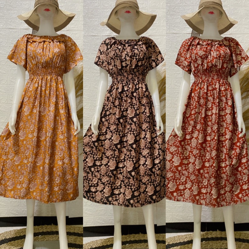 Dress jolie panjang / Daster pinggang karet jumbo LD 130