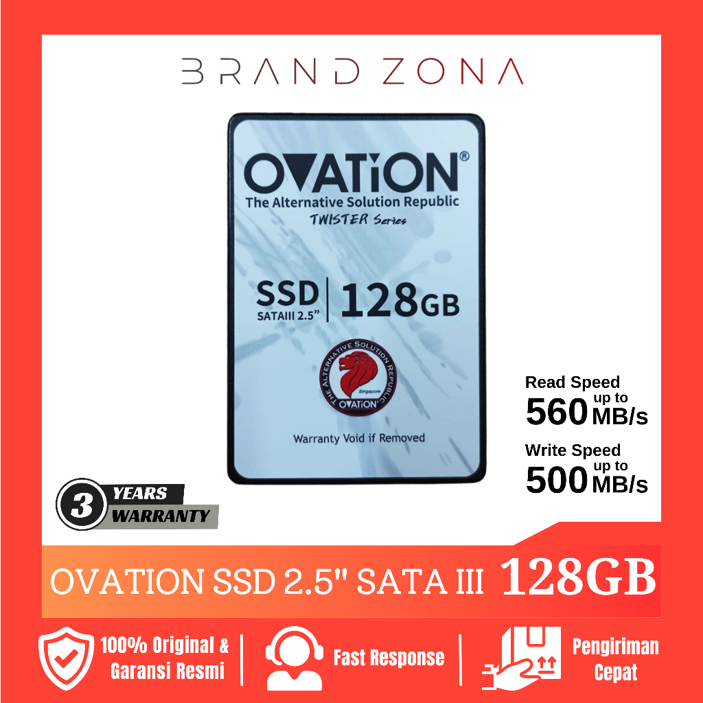OVATION SSD 128GB 2.5" SATA3 Internal SSD SATA III 128 GB Garansi 3thn Comparable SSD 120GB / SSD 24