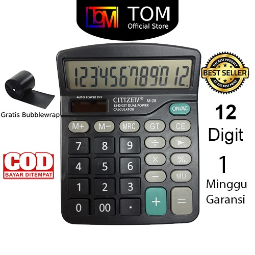 

Kalkulator Citizen M-28 12 Digit - Calculator Check Dual Two Power