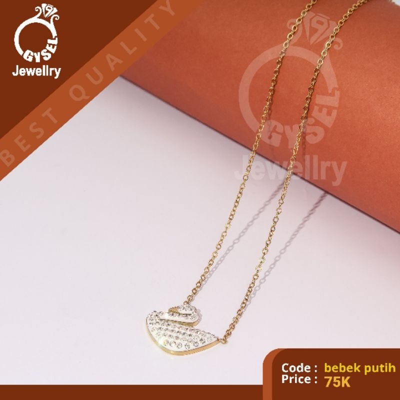 Bebek Putih - Kalung Bebek Putih Titanium Gold