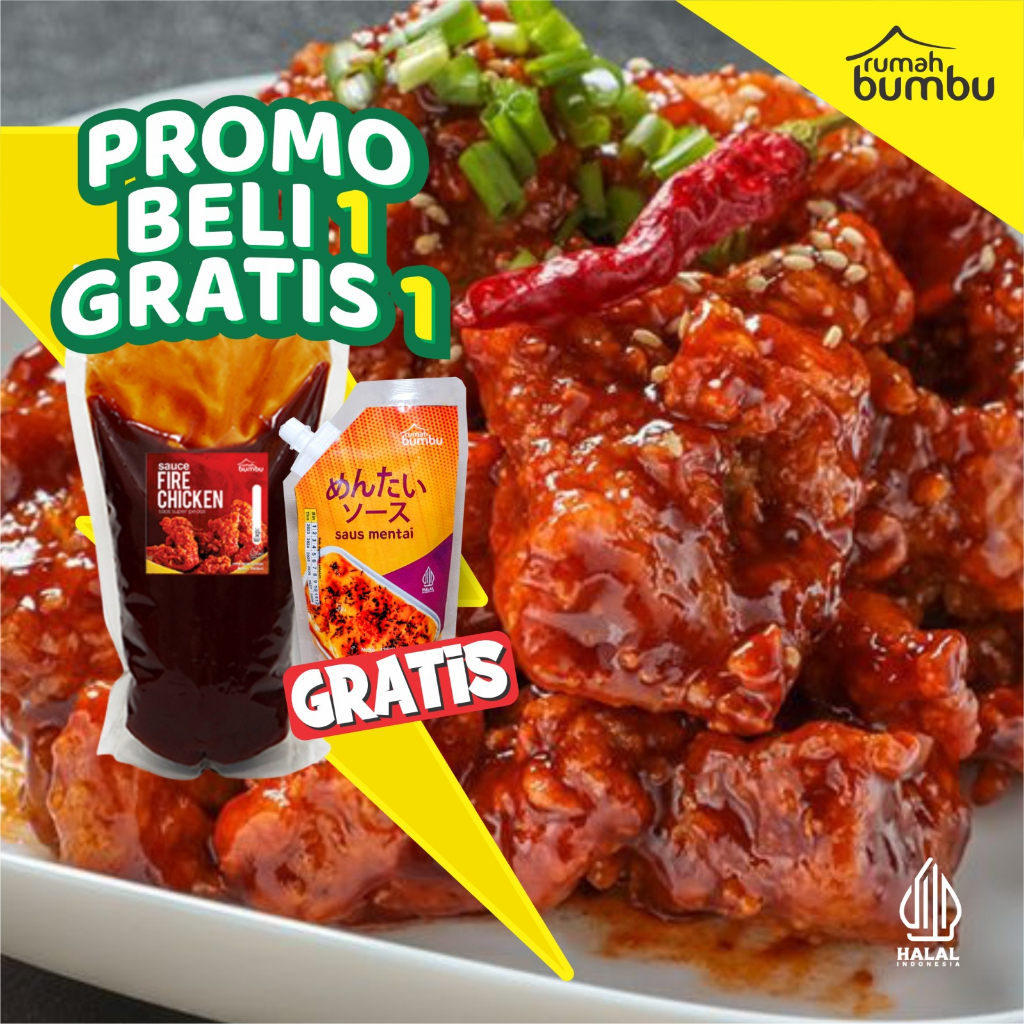 

Promo Terbatas!! Saus Fire Chicken 1kg GRATIS Saus Mentai 125ml Halal Termurah