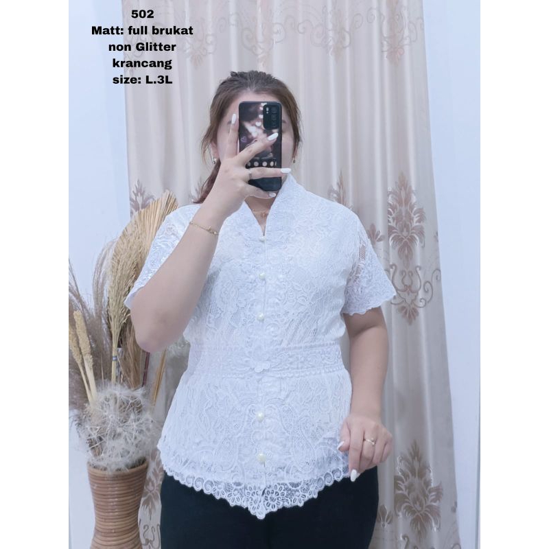 Kebaya modern brukat putih 502
