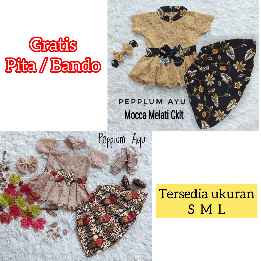 Baju Adat Kebaya Anak Perempuan Bayi Balita Set Kebaya Brokat Modern Kutubaru Encim Khas Daerah Jawa