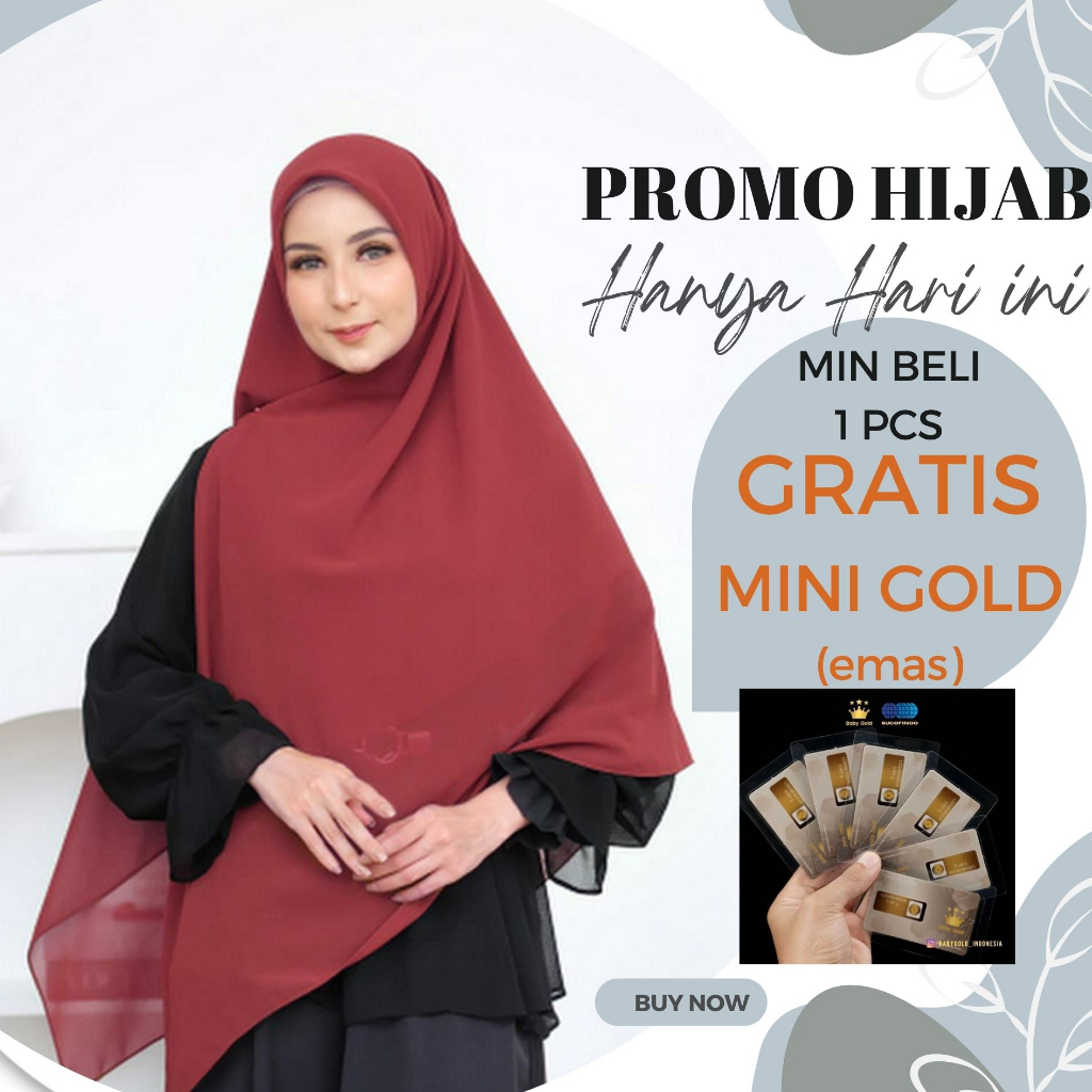 Hijab Segiempat Instan Zipper Resleting syari jumbo