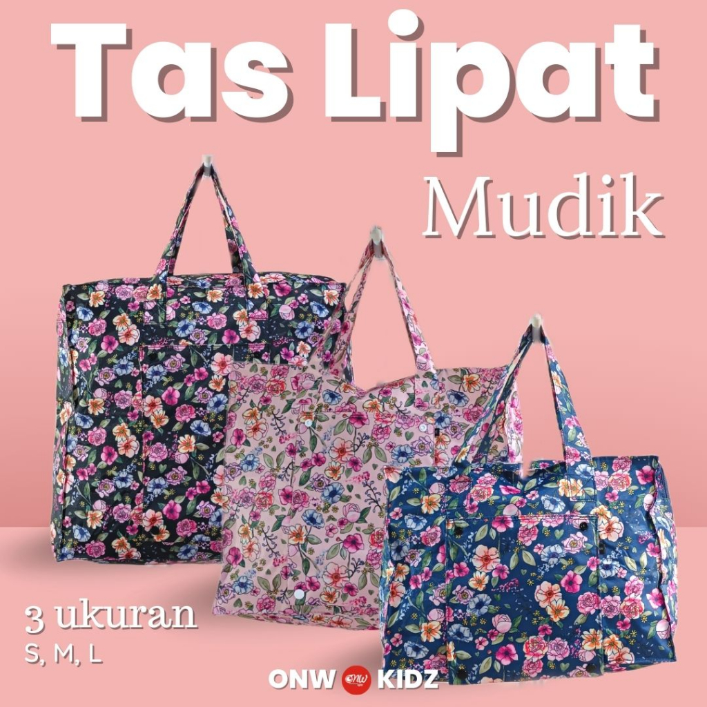 Tas Travel Totebag Shoulder Tote Bag Koper Laundry Mudik Bahu Lipat Wanita Bahan Parasut Ukuran Besa