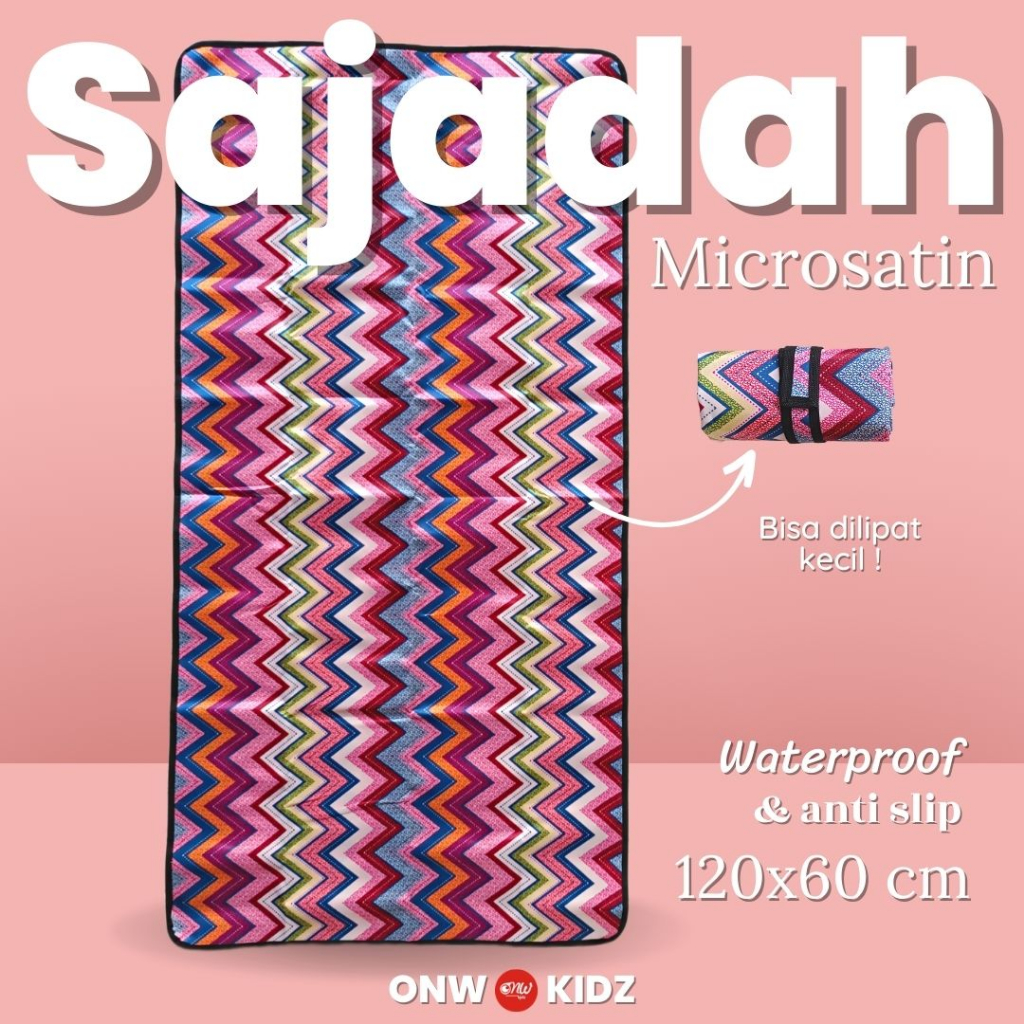 Tikar Lipat Piknik Mini Sajadah Lipat Microsatin 120 x 60 cm / Karpet Lipat