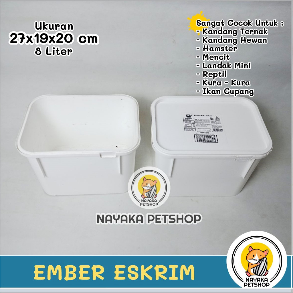 RK Kandang Hamster Ember 8 Liter Wadah Kotak Es Krim Bekas Diamond Box Ice Cream Eskrim Tempat