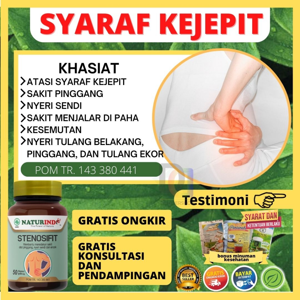 Obat saraf kejepit menjalar sakit pinggang stenosifit herbal