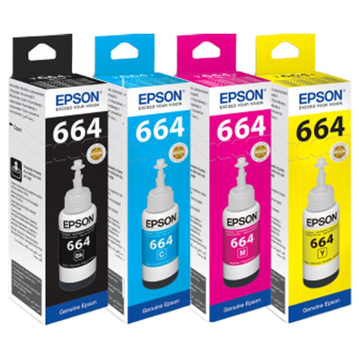 Tinta Epson L-series Tinta Printer Epson T664 black cyan magenta yellow - Tinta printer epson L100 L