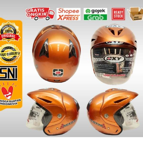 HELM SNI / HELM  OXY ASTILO SOLID GRANITO- HELM HALF FACE