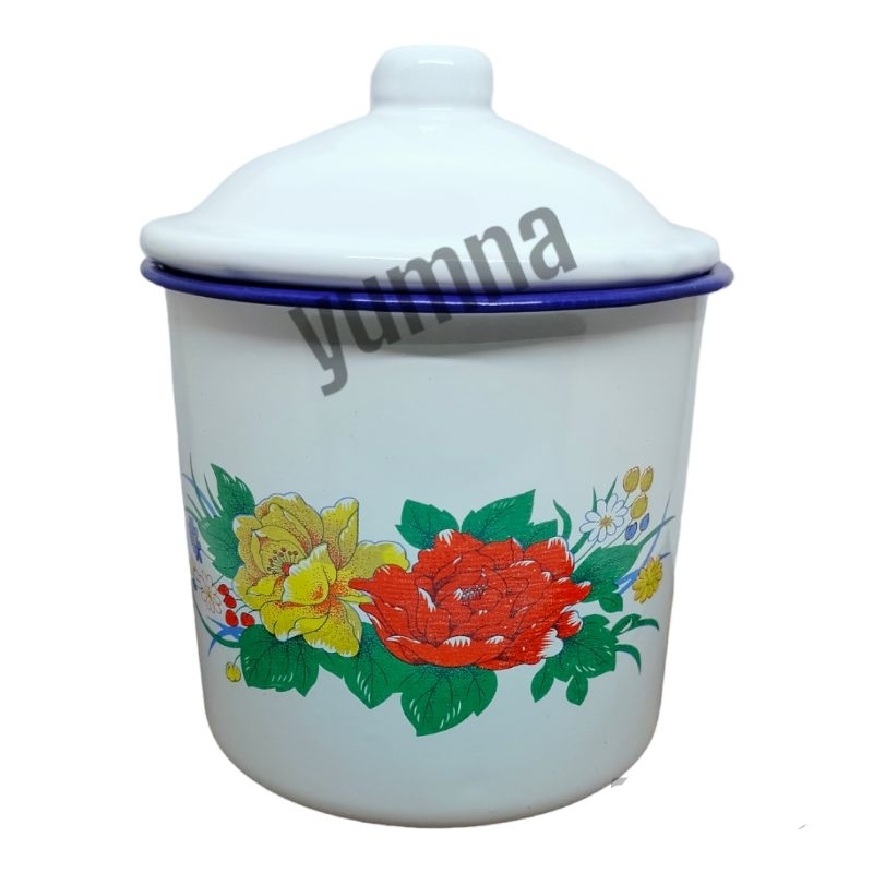 MUG LURIK BUNGA PUTIH MUG ENAMEL MUG GAGANG LURIK BLURIK MUG JADUL GELAS JADUL