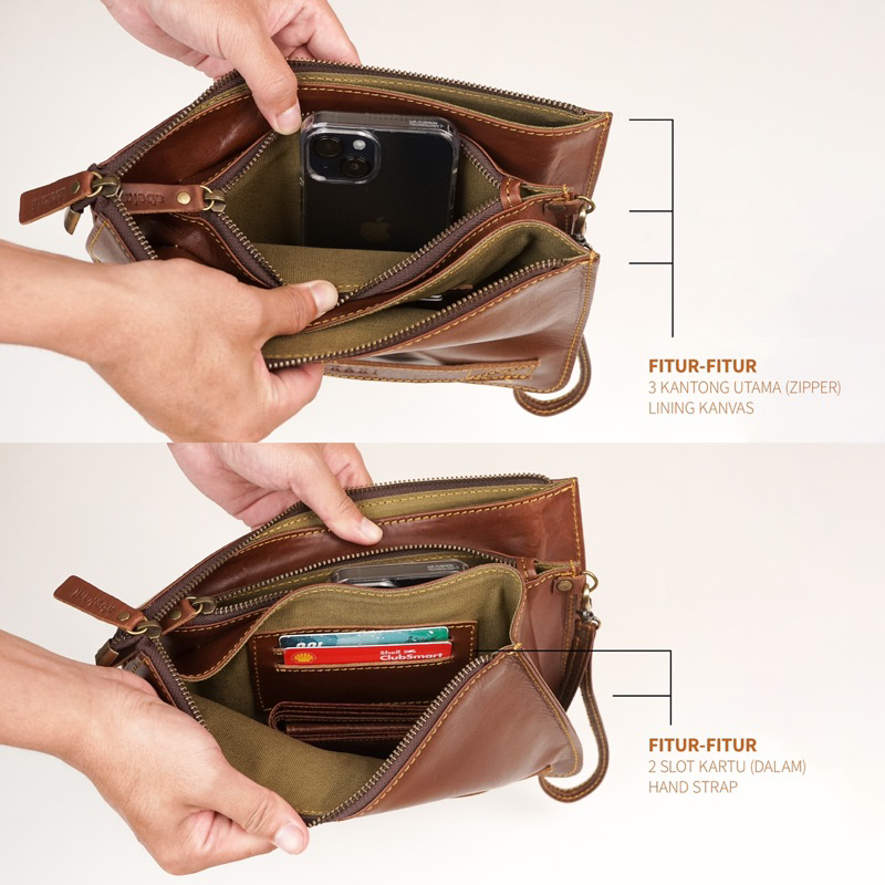 TERBARU CLUTCH KULIT PRIA MINI CLUTCH OLD FASHIONED STYLE ABEKANI MEN CLUTCH
