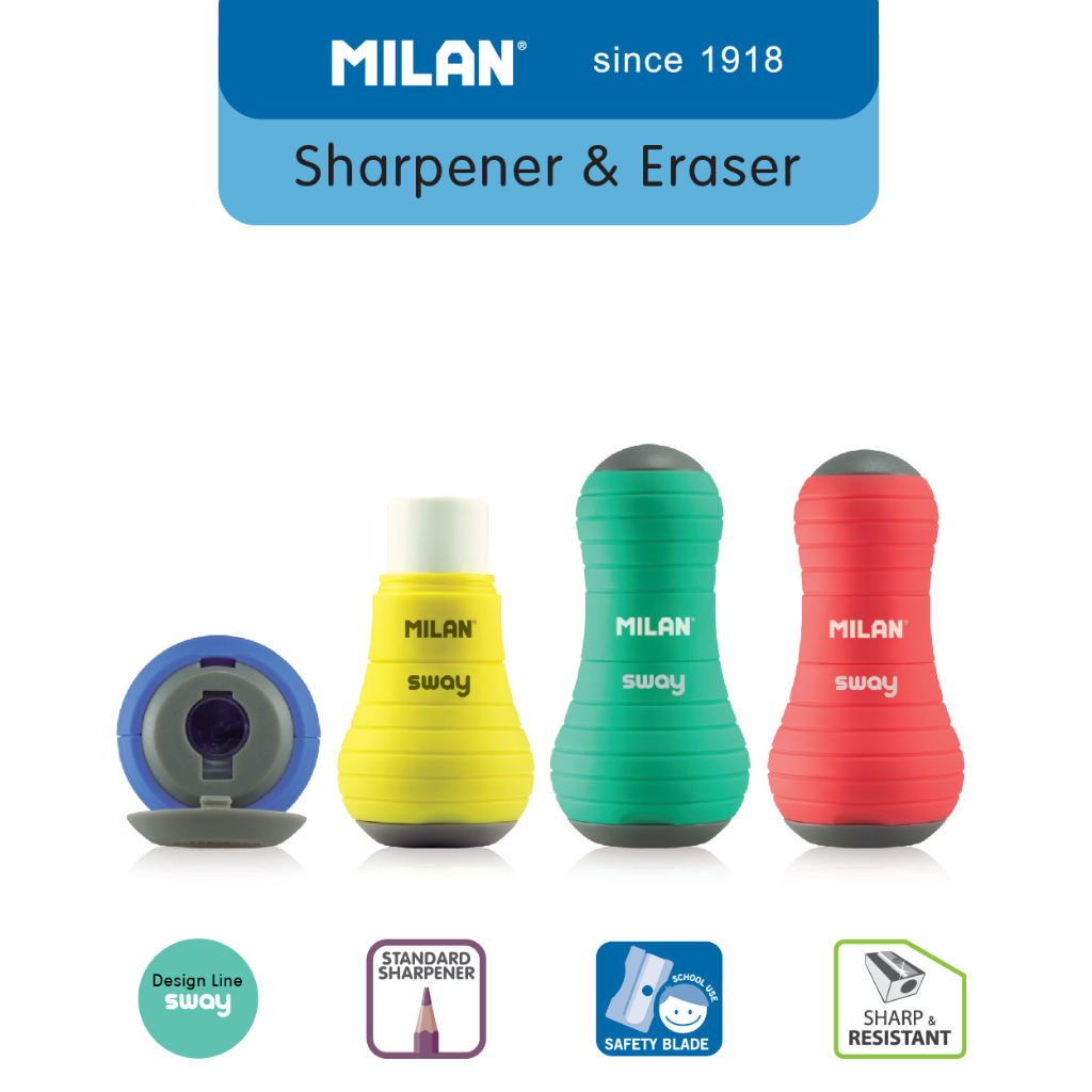

Milan Rautan Serutan + Penghapus / Sharpener + Eraser Sway (1 Pcs) #47111
