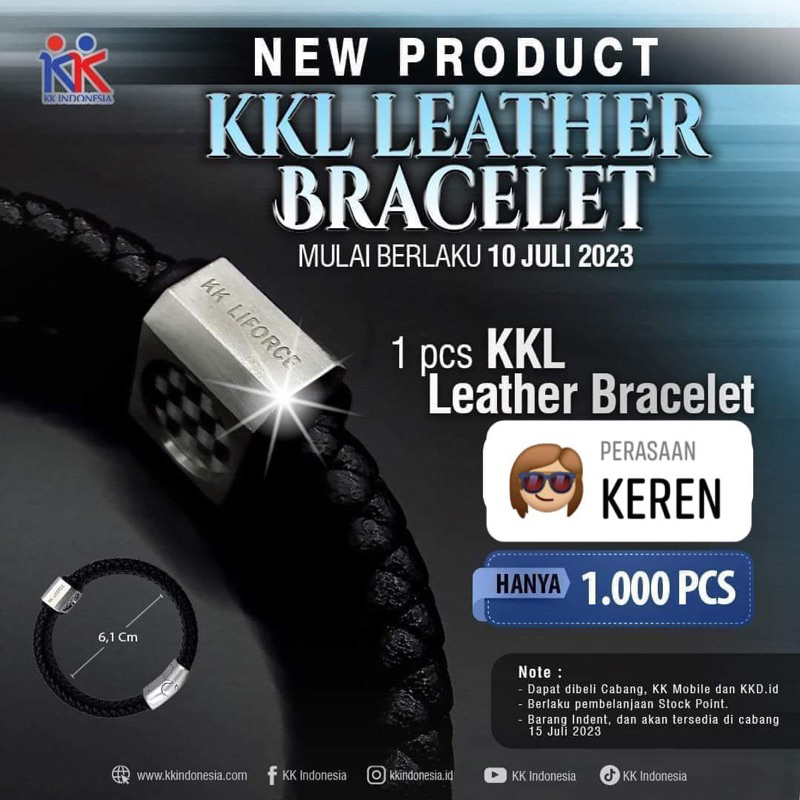 Gelang kulit KK liforce (LIMITED EDITION)