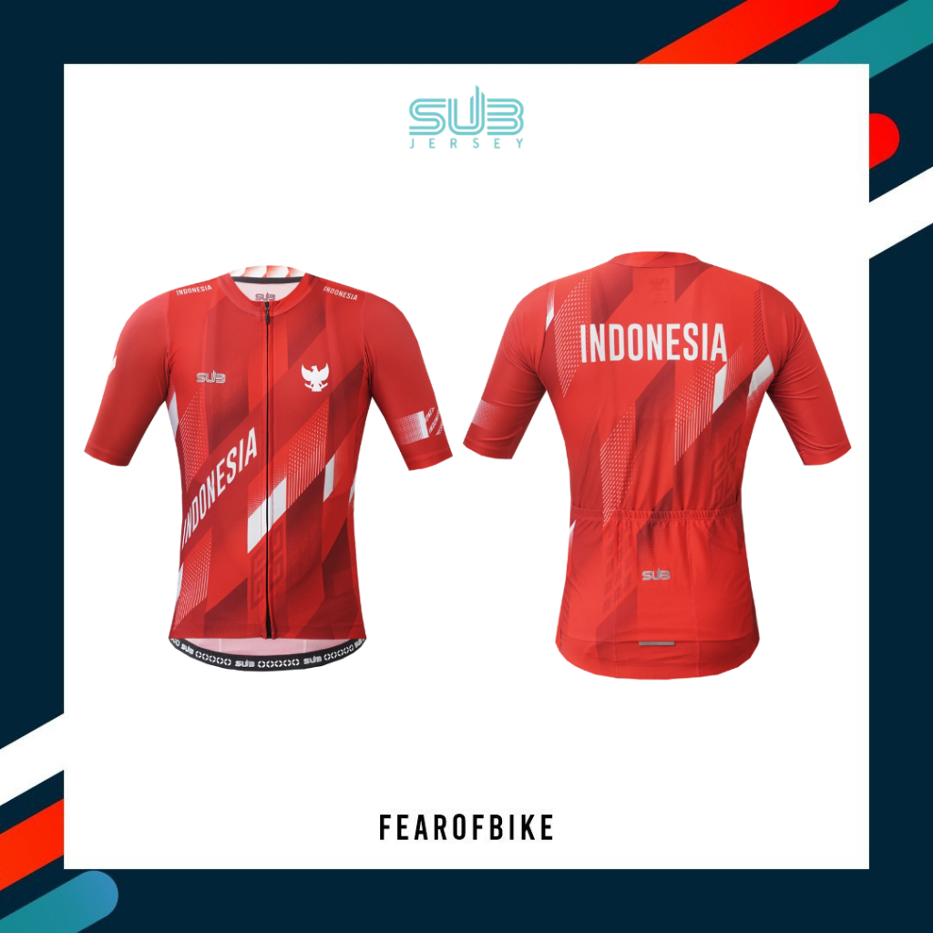 Sub Jersey Indonesia Red 2023 Short Sleeve New Cycling Subjersey Sepeda Unisex
