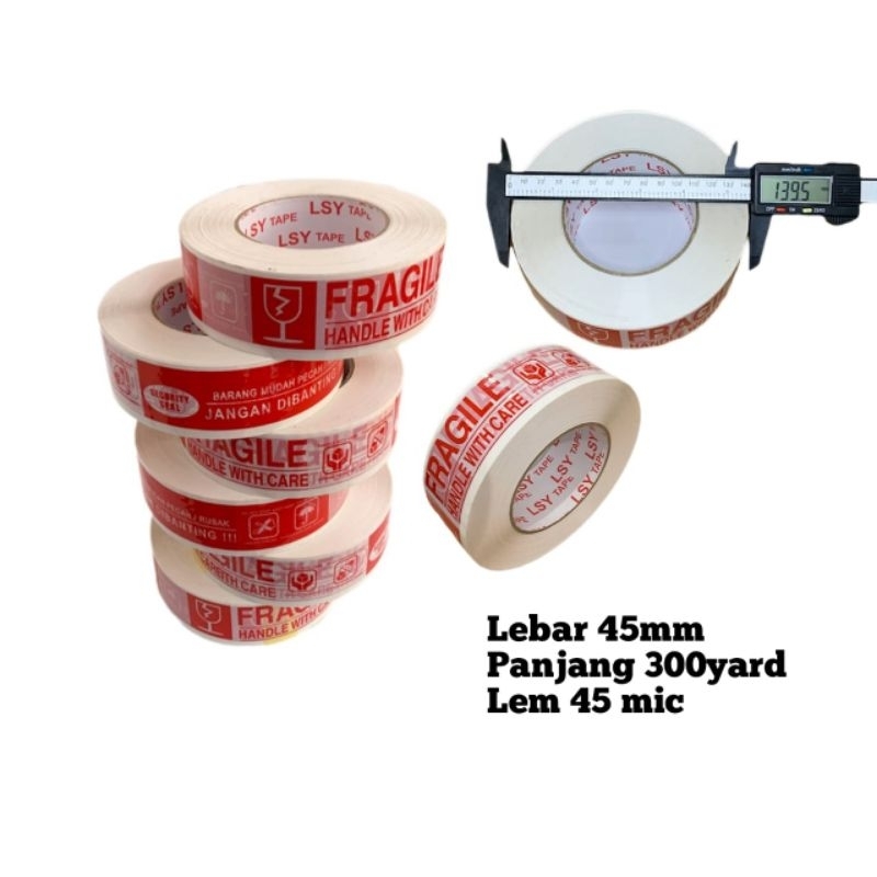 

lakban fragile termurah 3 ini 1 ( 45mm x 300yard ) LSY TAPE INDONESIA