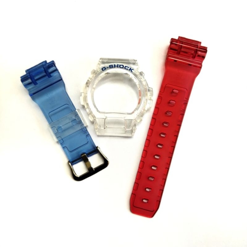 bnb strap bezel G-Shock gshock dw 6900 dw 6600 jely clear transparan merah biru putih