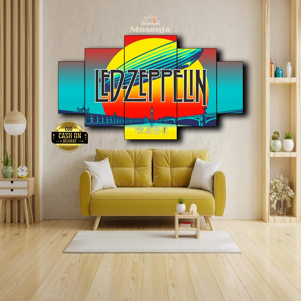 MOSENJA- HIASAN DINDING POSTER KAYU BAN LED ZEPPELIN