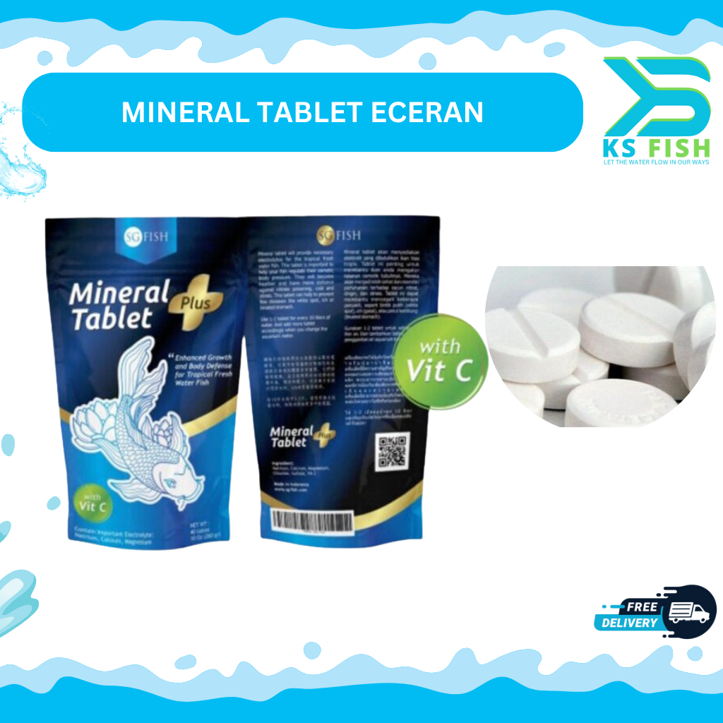 Mineral Tablet Plus Vitamin C Garam Garem Ikan PERTABLET (1 TABLET)