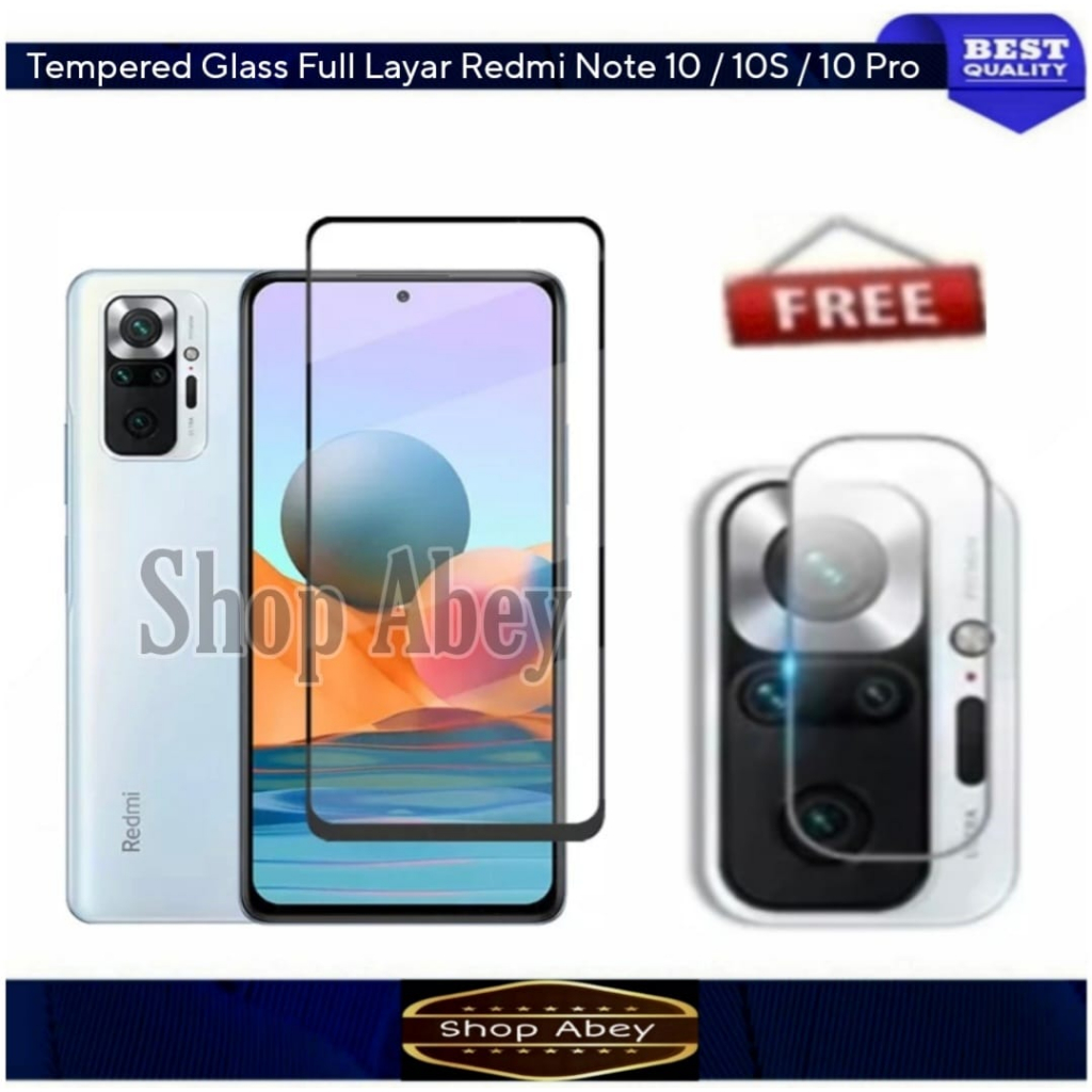 Tempered Glass Full Layar Xiaomi Redmi Note 10/ 10s/ 10 Pro Free Tg Camera