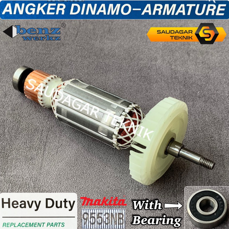 ARMATURE GERINDA MAKITA 9553B ANGKER DINAMO GULUNGAN MESIN GERINDA MAKITA 9553 B